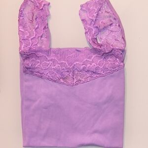 Slimwear Lavender/Brown Lace Tank Tops XL